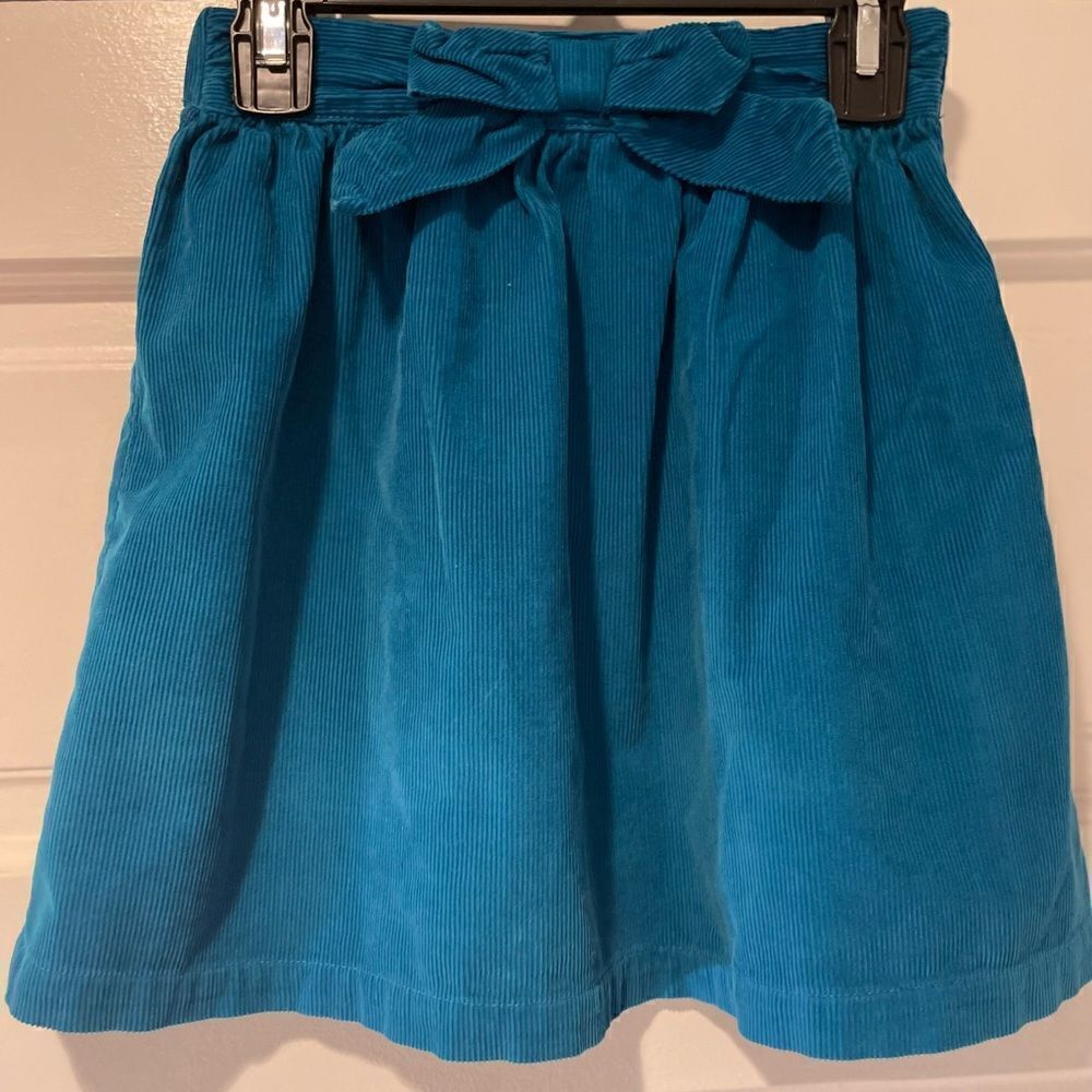Hanna Andersson Small Wale Corduroy Teal Skirt Size 6-7years